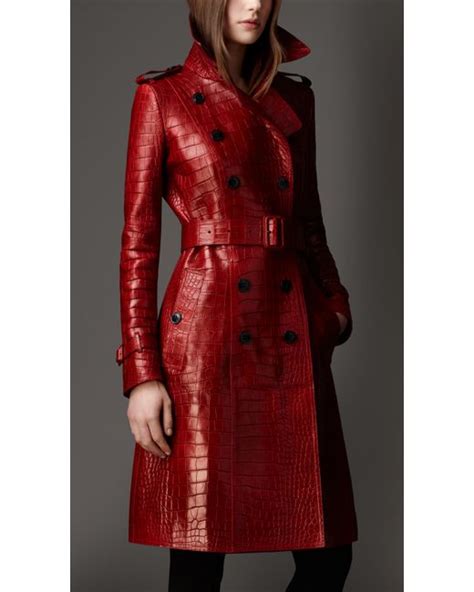 trench buckle burberry 7874|Long Leather Trench Coat in Berry .